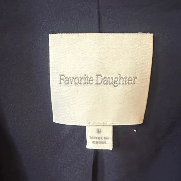 Favorite Daughter The Satin Blazer Navy Venetian Blue Women’s Medium - Picture 2 of 11